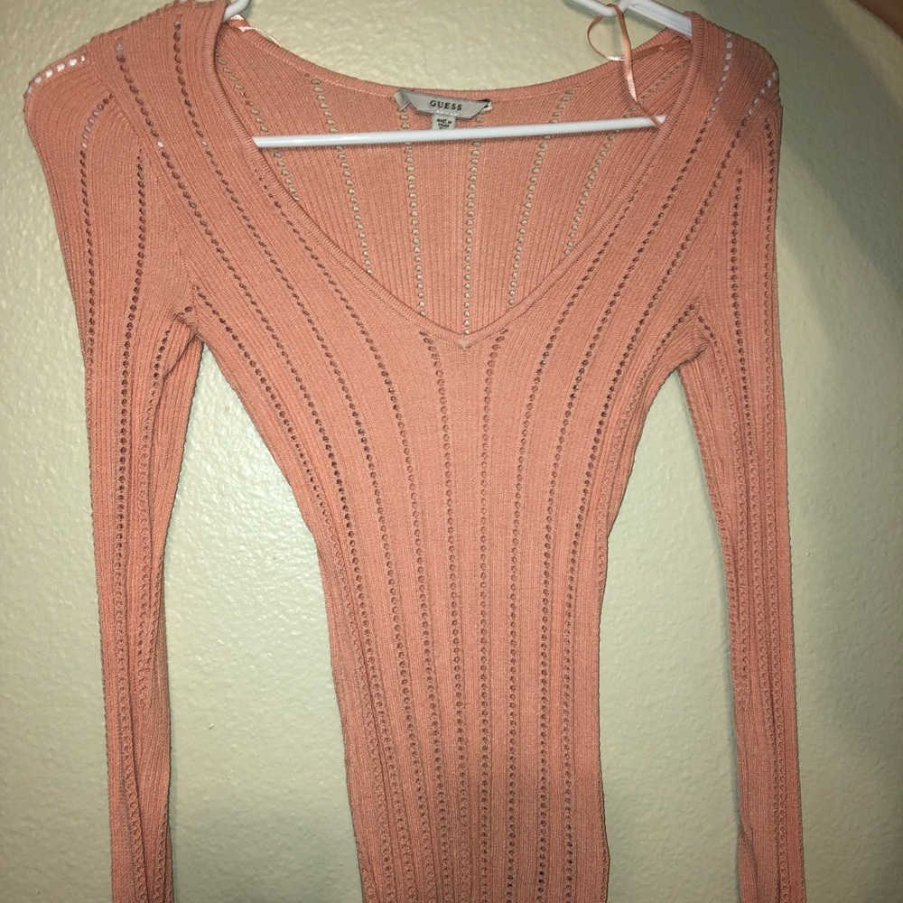 Guess Long ribbed sleeve top